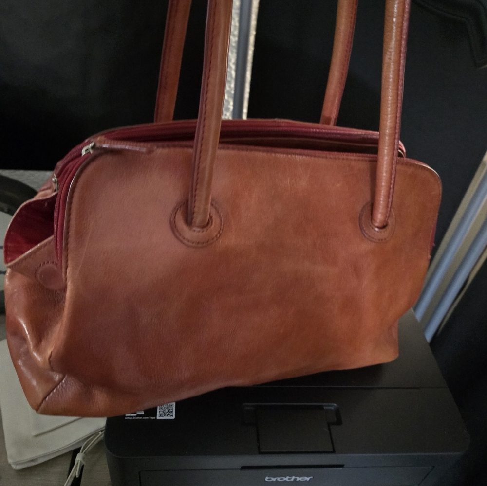 Elegant Brown Leather Tote Bag